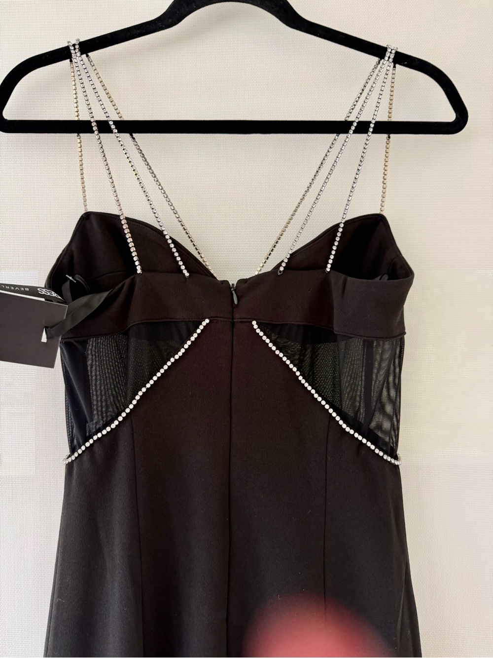 Heiress Beverly Hills New Black Diamanté Crystal-Detail Strappy Maxi Dress - Picture 8 of 14